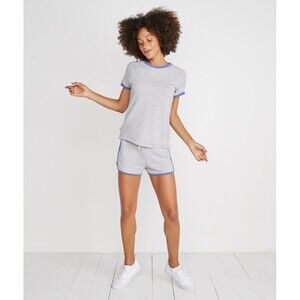 Women’s size large marine layer Blanchard crew neck  top blue and white